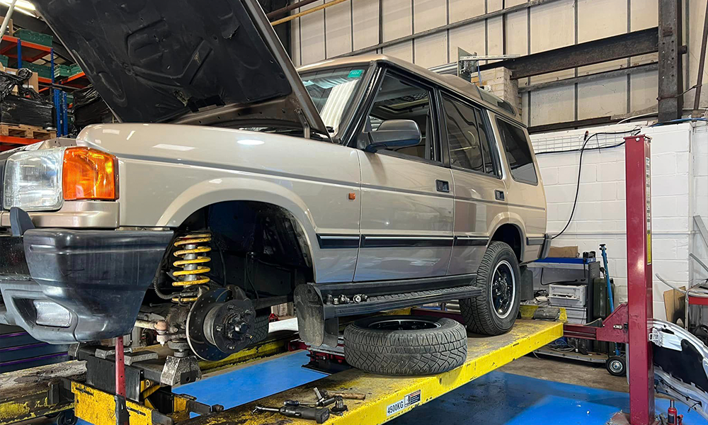 Land Rover clutch components undergoing repair and maintenance at Bentley Auto Centre