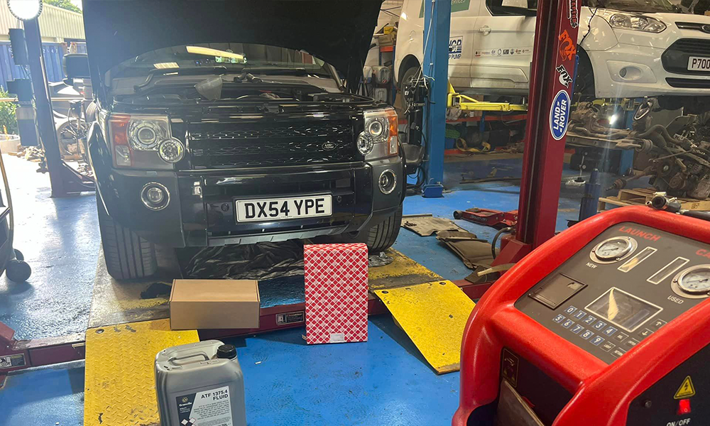 Land Rover clutch components undergoing repair and maintenance at Bentley Auto Centre