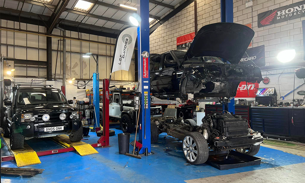 Land Rover clutch components undergoing repair and maintenance at Bentley Auto Centre